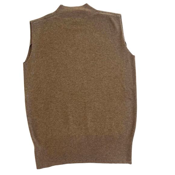 Arach & Cloz Mock Neck Sleeveless Sweater Vest Brown Size S Retail $95 - Picture 3 of 7